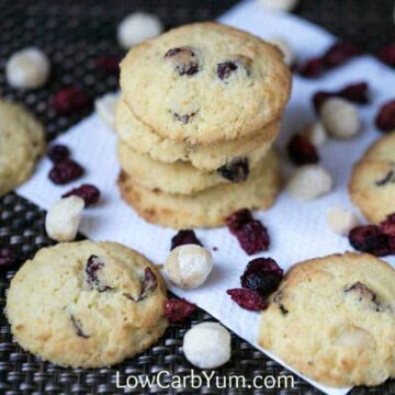 Low carb gluten free coconut flour cranberry orange cookies