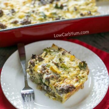 Easy paleo breakfast casserole with sausage and vegetables