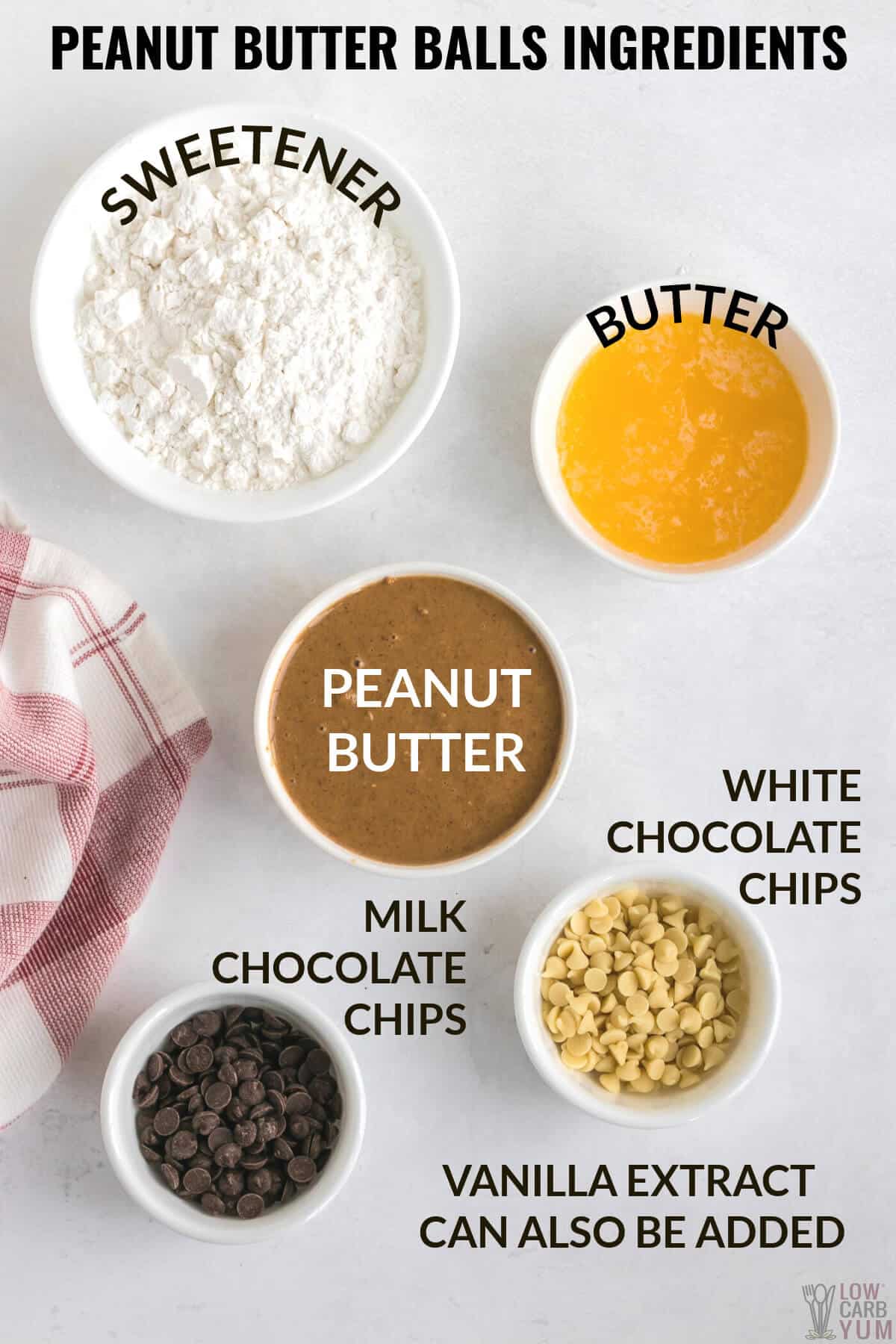 ingredients to make peanut butter balls
