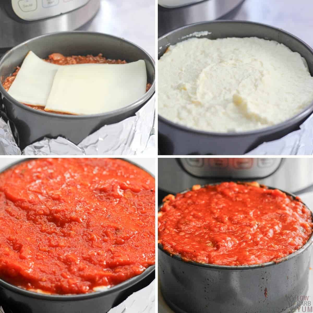 final steps for no noodle lasagna pot in pot method